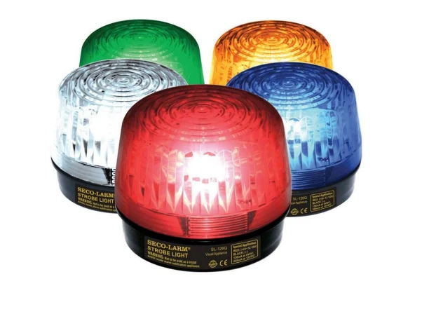 Luz estroboscópica Seco-Larm SL-126Q de 100.000 candelas, disponible en 5 colores de lente