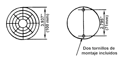 Medidas y orificios de montaje de la luz estroboscópica SL-126Q
