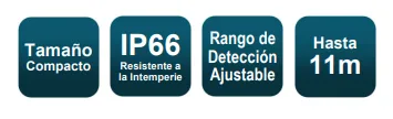 Barrera Infrarroja Retro-Reflectiva de 1 Haz IP66 / E-931 S35 RRQ