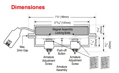 Cerradura Electromagnética de Deslizamiento 679,5 kg / SD-993 B-SS