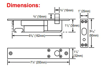 Cerradura de Perno Eléctrico con Llave / SD-997A-GBQ